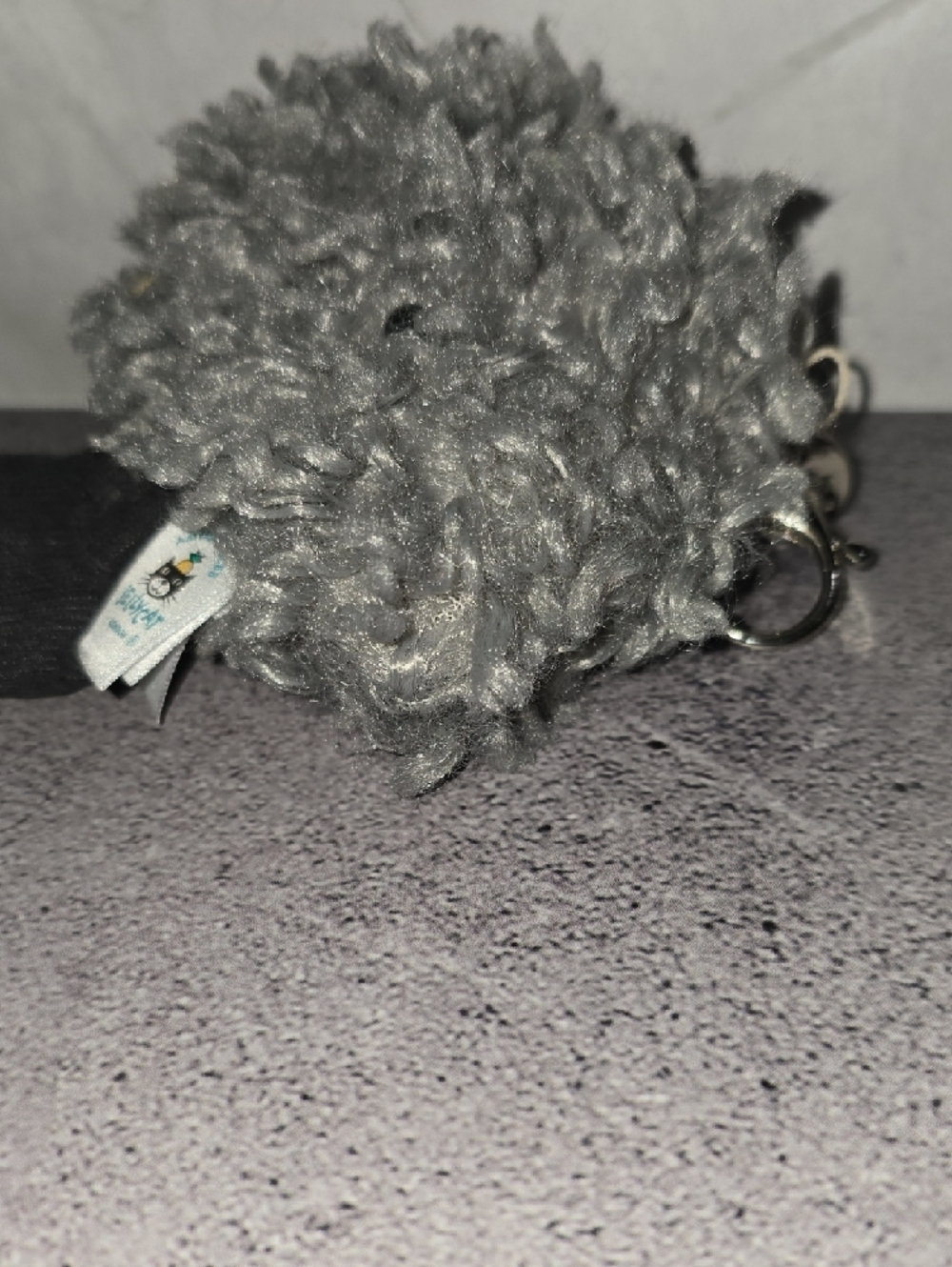 Jellycat Gray Curly Plush Bag Charm with Black Legs - Picture 4 of 4